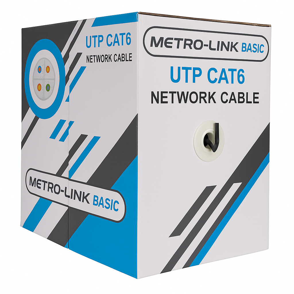 كبل شبكة مترولينك CAT6 UTP أسود الفئة الاقتصادية